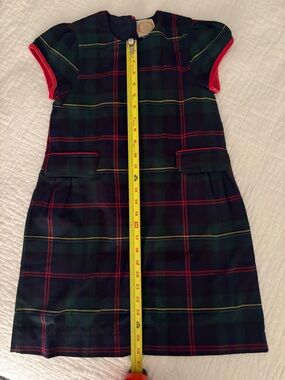 The Beaufort Bonnet Company Girls' Green and Red Plaid Dress